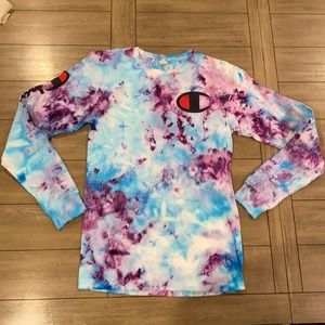 NWOT champion long sleeve shirt- custom tye dye - size small